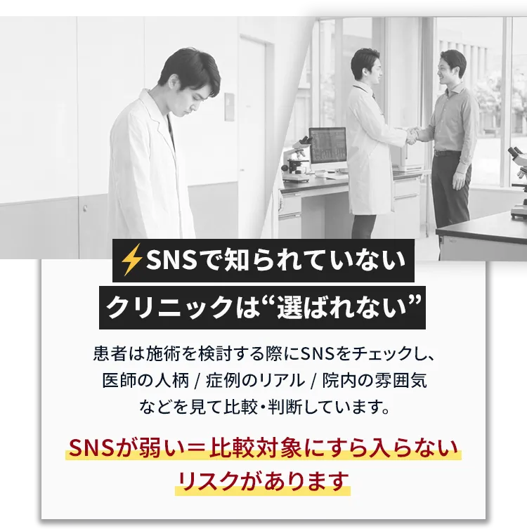 SNSで知られていないクリニックは選ばれない